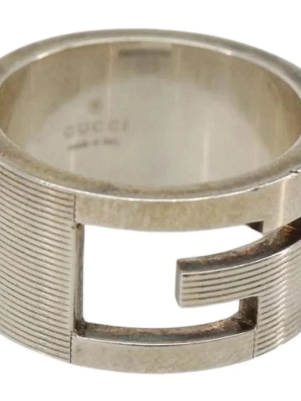 GUCCI Branded G Ring Ag925 Silver Auth SW2379V